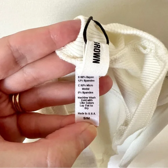 Joah Brown Long Sleeve Corset Top in Bone Flexrib - Picture 7 of 7